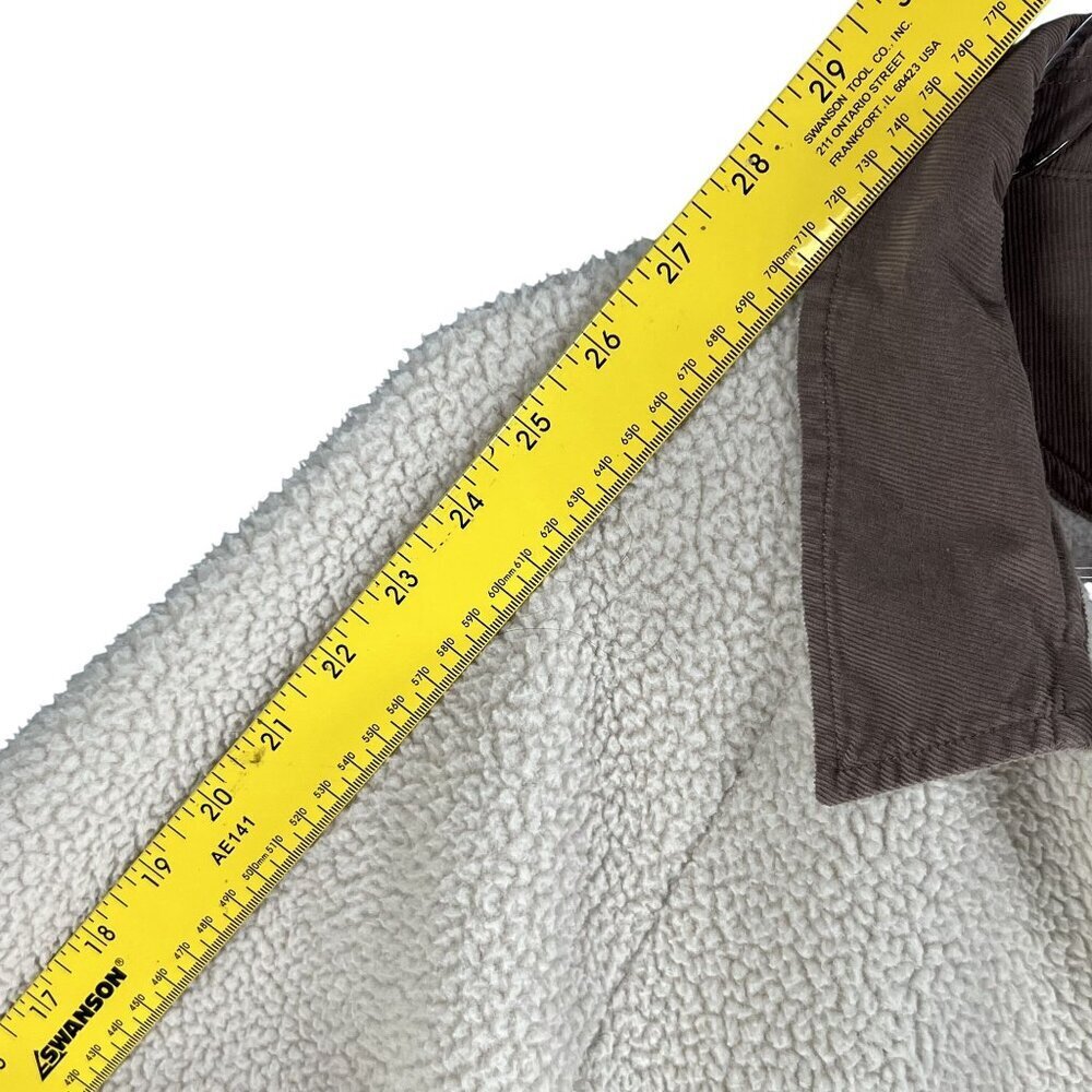Madewell Womens L Corduroy Trimmed (Re)sourced Sherpa Terry Chore Coat Cozy - Picture 11 of 16